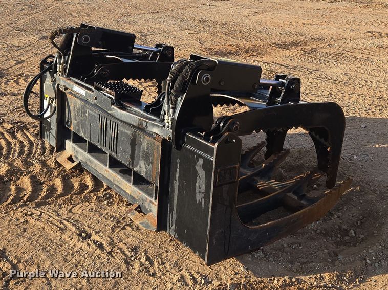 image for item ET5376 Caterpillar 296-9300 Rake with clamp skid steer grapple bucket