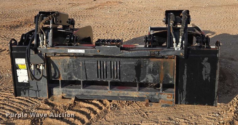 image for item ET5376 Caterpillar 296-9300 Rake with clamp skid steer grapple bucket