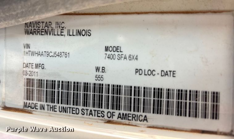 image for item ET5388 2012 International 7400 water truck