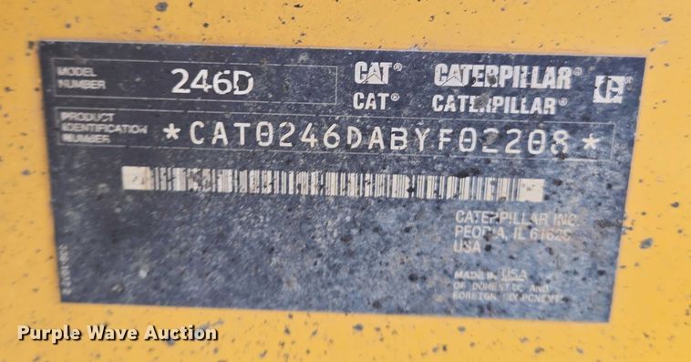 image for item ET5393 2015 Caterpillar 246D skid steer loader