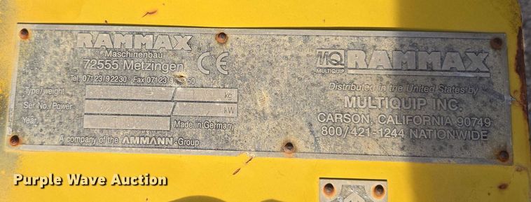 image for item ET5409 1998 Ranmax 1404-R trench compactor