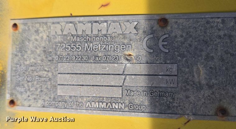image for item ET5409 1998 Ranmax 1404-R trench compactor