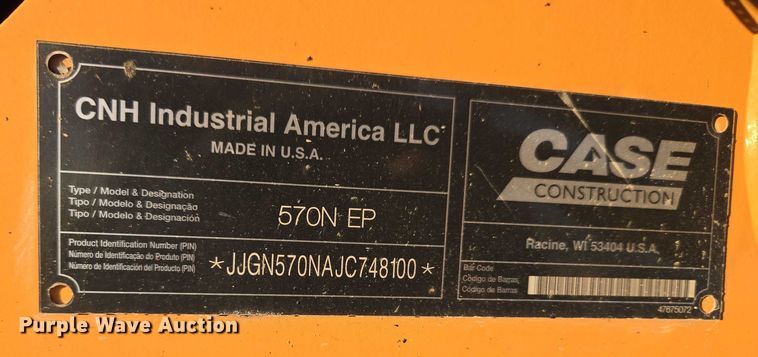 image for item ET5424 2018 Case 570N EP landscape tractor