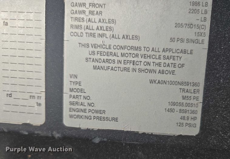 image for item ET5427 2022 Kaeser M55 air compressor