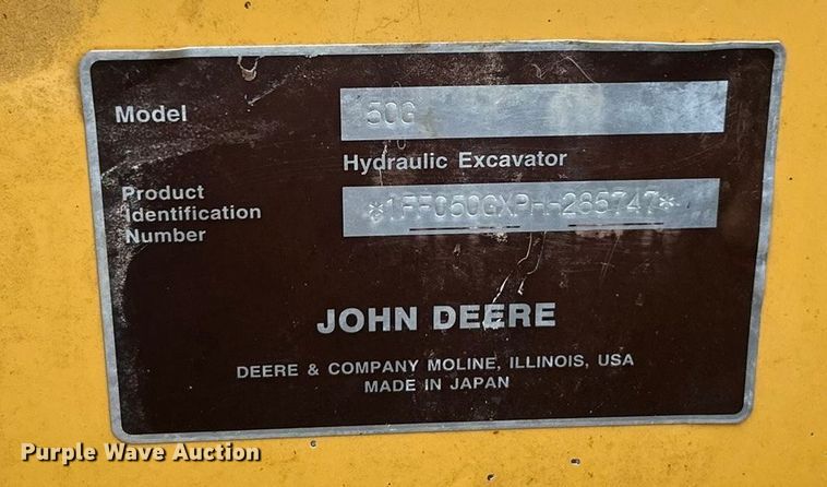 image for item ET6676 2018 John Deere 50G mini excavator