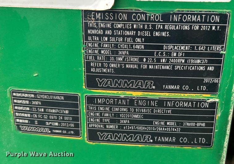 image for item ET6677 2013 John Deere 35D mini excavator