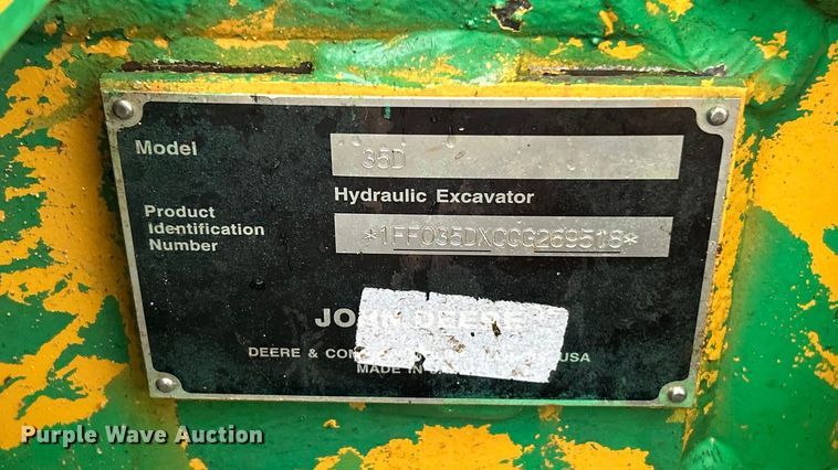 image for item ET6677 2013 John Deere 35D mini excavator