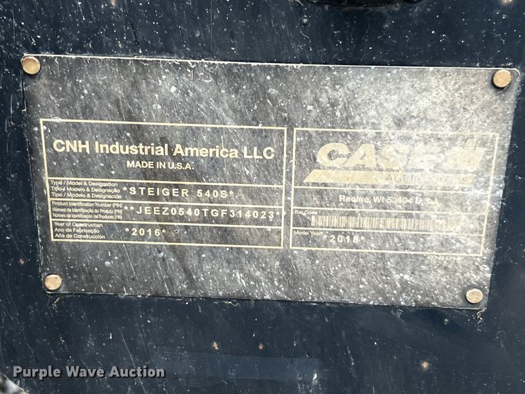 image for item ET6678 2018 Case IH Steiger 540S 4WD tractor