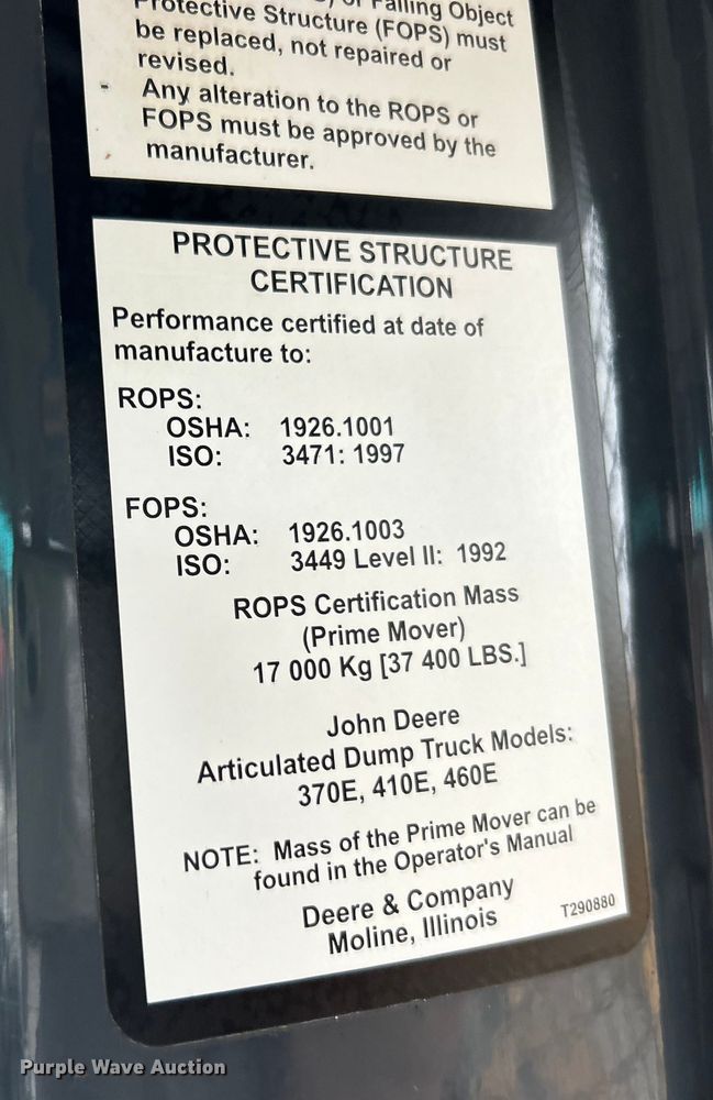 image for item ET6682 2015 John Deere 410E articulated haul truck