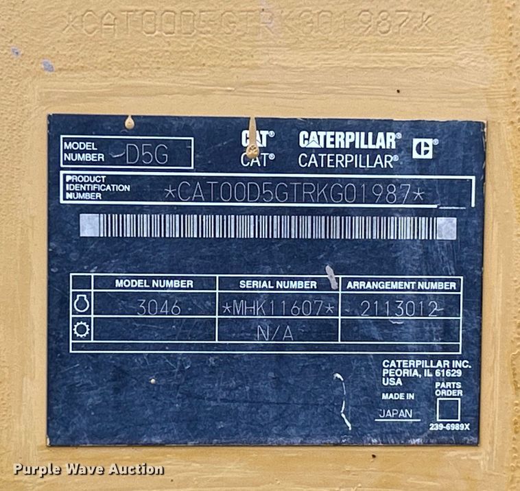 image for item ET6688 2005 Caterpillar D5G LGP dozer