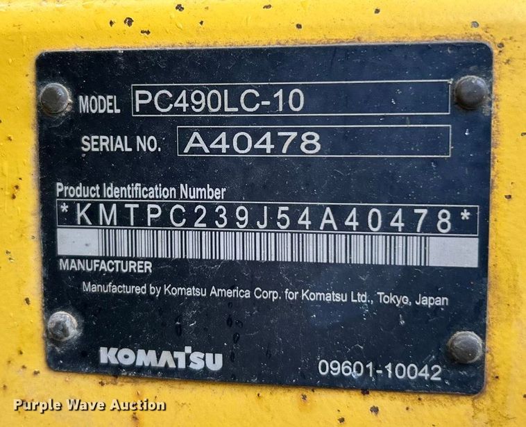 image for item ET6710 2013 Komatsu PC490LC-10 excavator