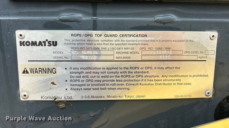 image for item ET6711 2020 Komatsu PC35MR-5 mini excavator