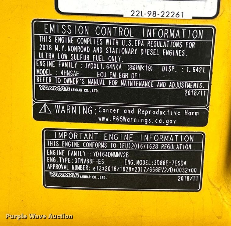 image for item ET6711 2020 Komatsu PC35MR-5 mini excavator