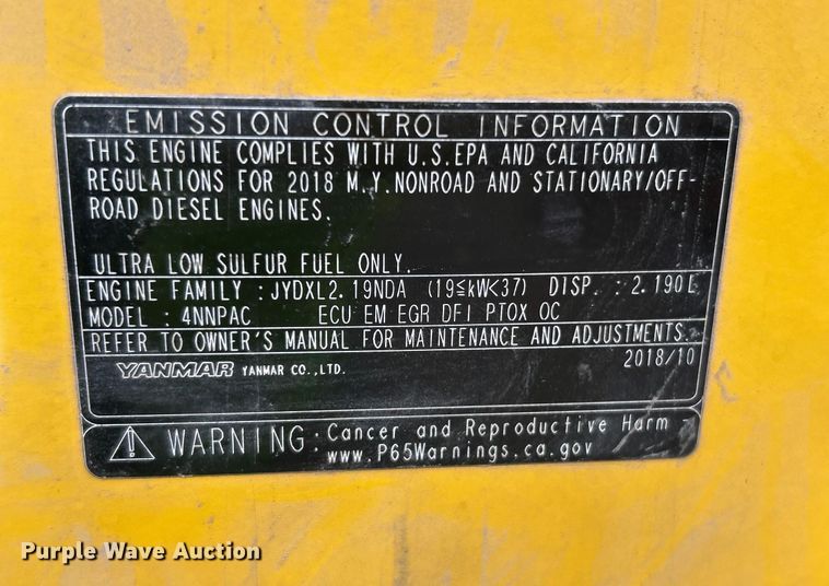 image for item ET6713 2020 Komatsu PC55MR-5 mini excavator