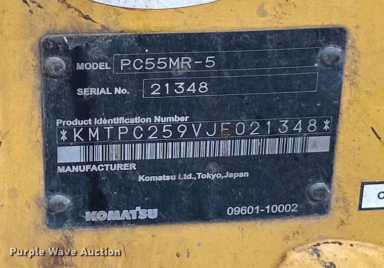 image for item ET6713 2020 Komatsu PC55MR-5 mini excavator