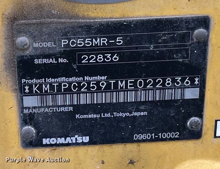 image for item ET6714 2022 Komatsu PC55MR-5 mini excavator