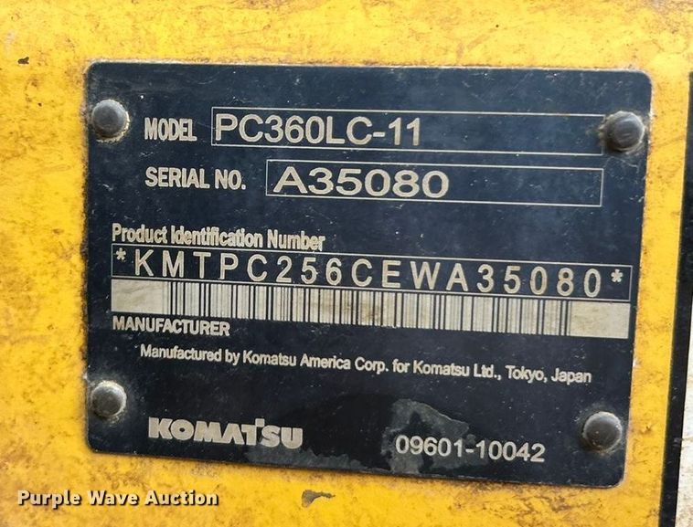 image for item ET6717 2016 Komatsu PC360LC-11 excavator