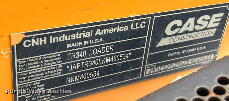 image for item ET6749 2019 Case TR340 tracked skid steer loader