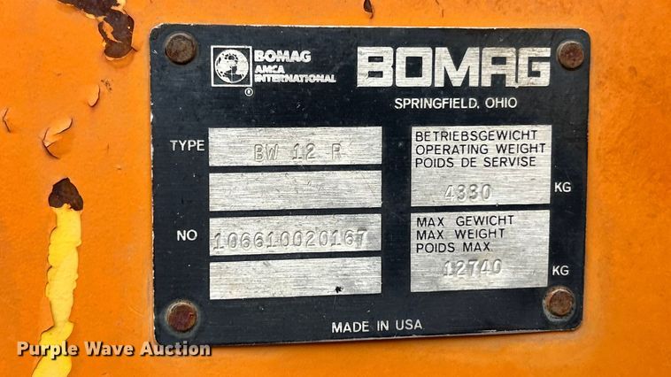 image for item ET6784 1988 Bomag BW12R pneumatic roller