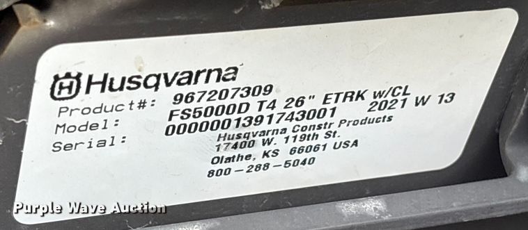 image for item ET7388 2016 Husqvarna FS 5000 D concrete saw