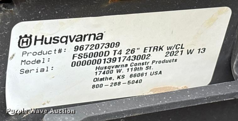 image for item ET7389 2016 Husqvarna FS 5000 D concrete saw