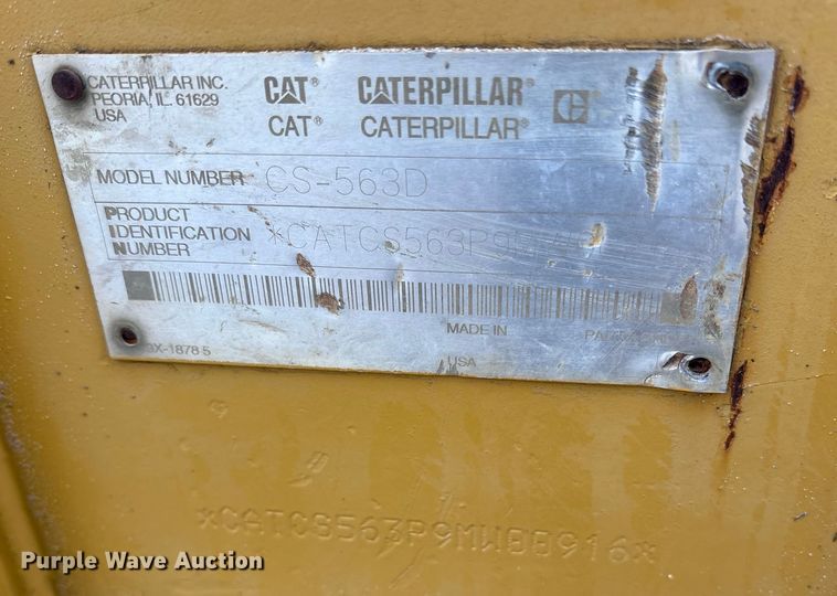 image for item ET7403 2001 Caterpillar CS-563D single drum vibratory roller