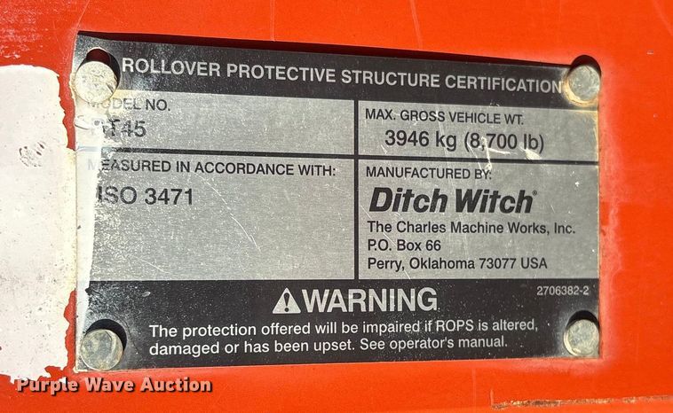 image for item ET7428 2015 Ditch Witch RT45 trencher