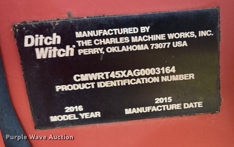 image for item ET7428 2015 Ditch Witch RT45 trencher