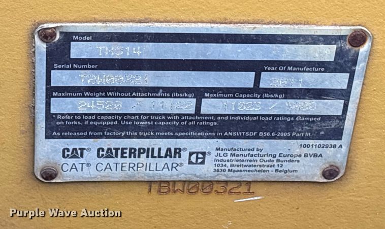 image for item ET7443 2011 Caterpillar TH514 telehandler