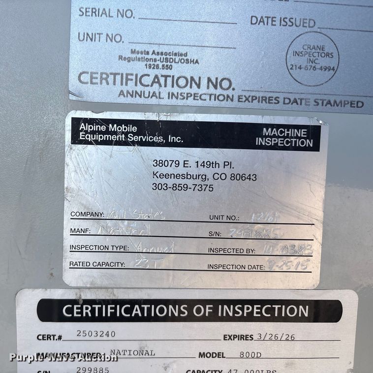 image for item EU4710 2015 Peterbilt 365 crane truck