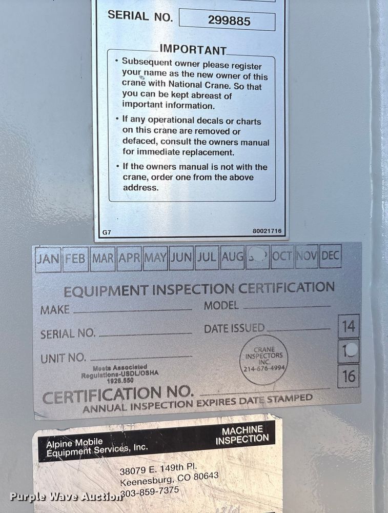 image for item EU4710 2015 Peterbilt 365 crane truck