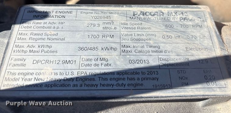 image for item EU4711 2014 Peterbilt 365 crane truck