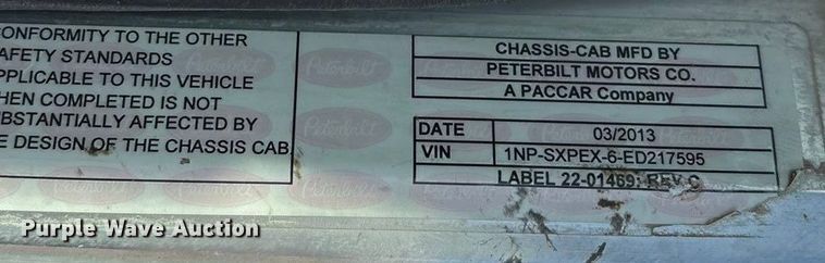 image for item EU4712 2014 Peterbilt 365 crane truck