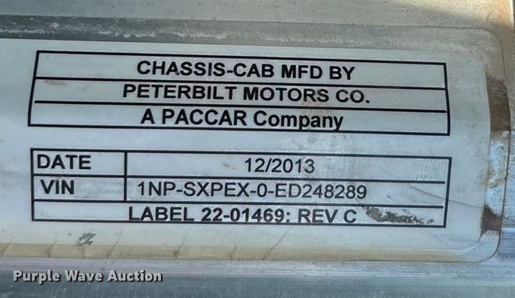 image for item EU4713 2014 Peterbilt 365 crane truck