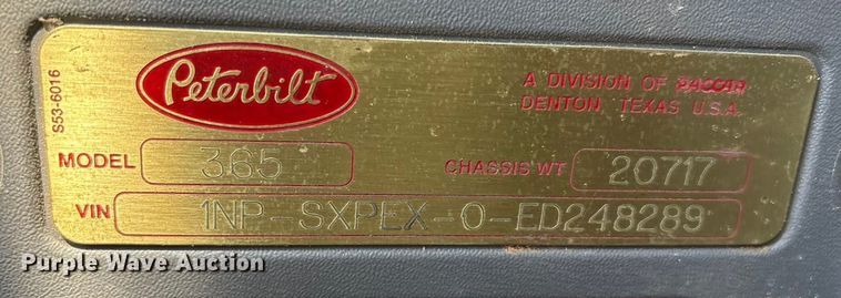 image for item EU4713 2014 Peterbilt 365 crane truck