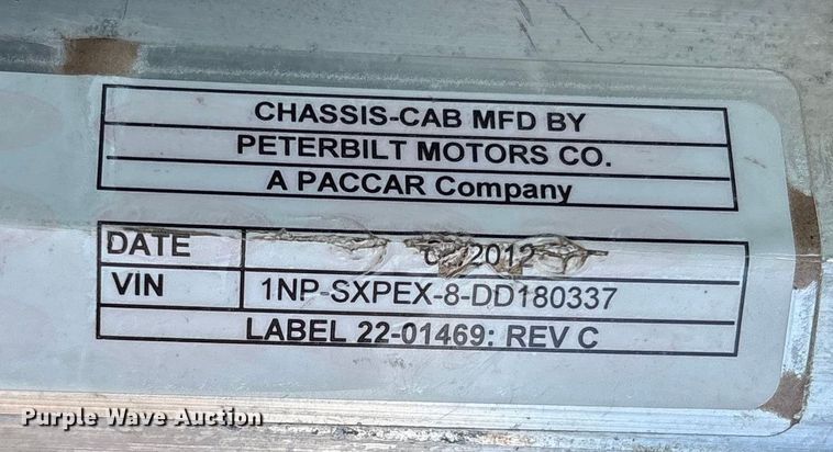 image for item EU4714 2013 Peterbilt 365 crane truck