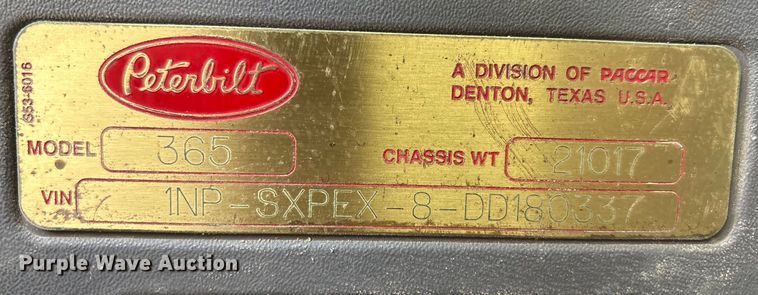 image for item EU4714 2013 Peterbilt 365 crane truck