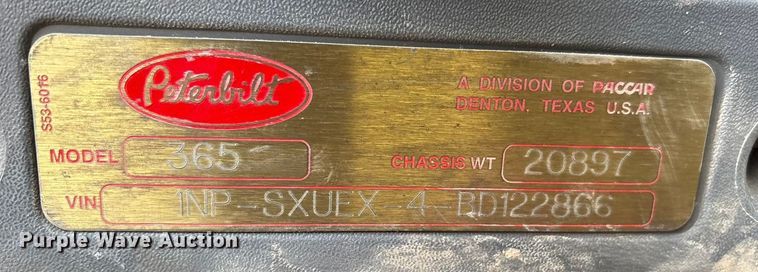 image for item EU4715 2011 Peterbilt 365 crane truck