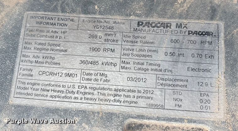 image for item EU4716 2013 Peterbilt 365 crane truck