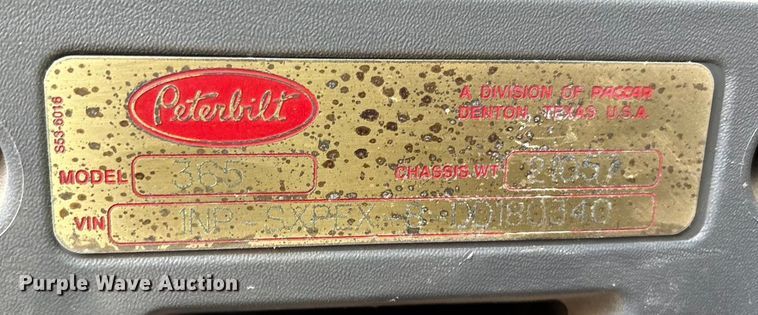 image for item EU4716 2013 Peterbilt 365 crane truck