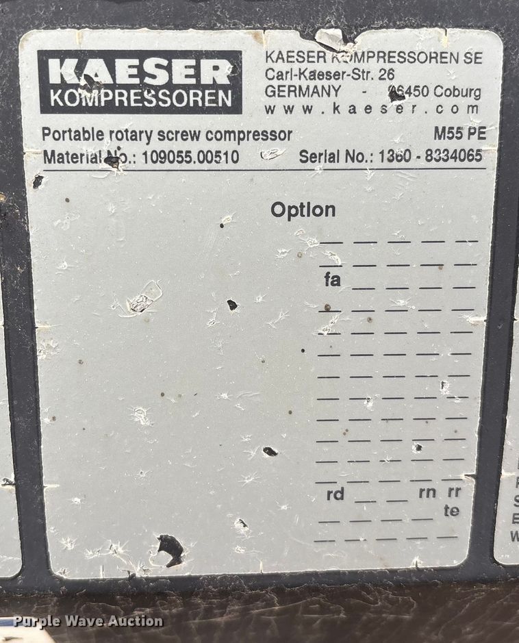 image for item EU4720 2021 Kaeser M55 air compressor