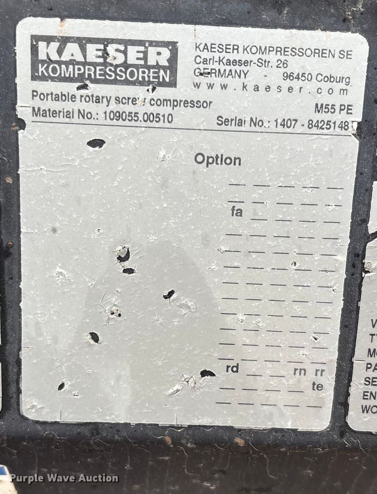 image for item EU4721 2022 Kaeser M55 air compressor