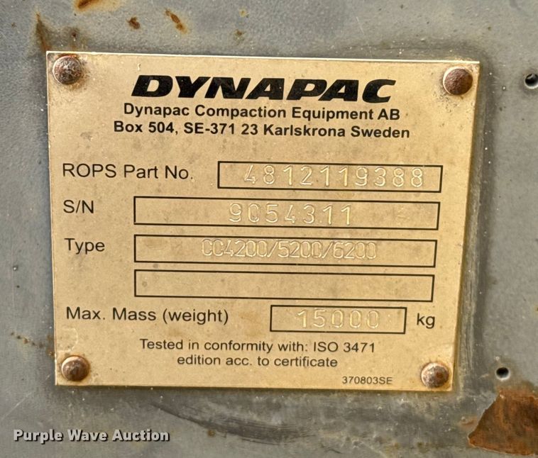 image for item EU5448 Dynapac CC6200 double drum vibratory roller