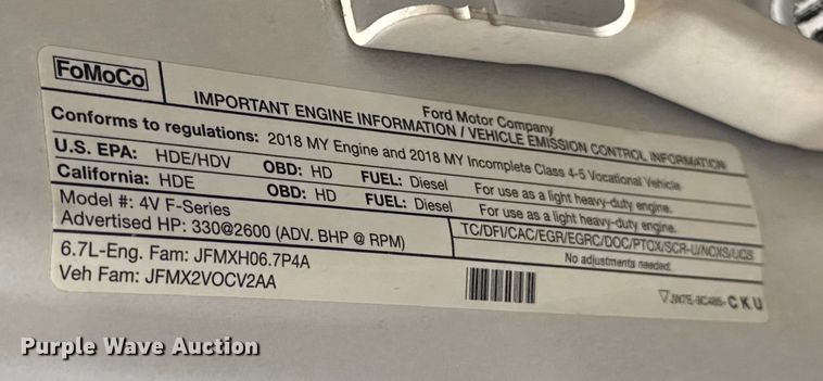 image for item EU5456 2018 Ford F550 bucket truck