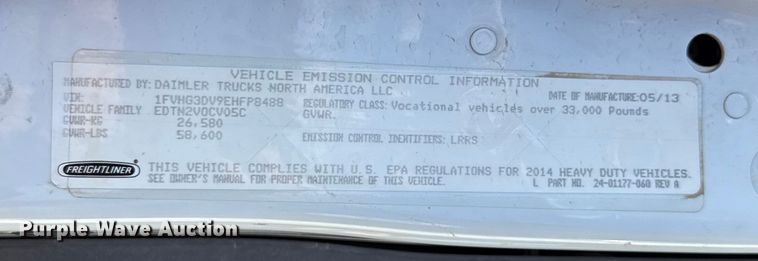 image for item EU5491 2014 Freightliner 114SD dump truck