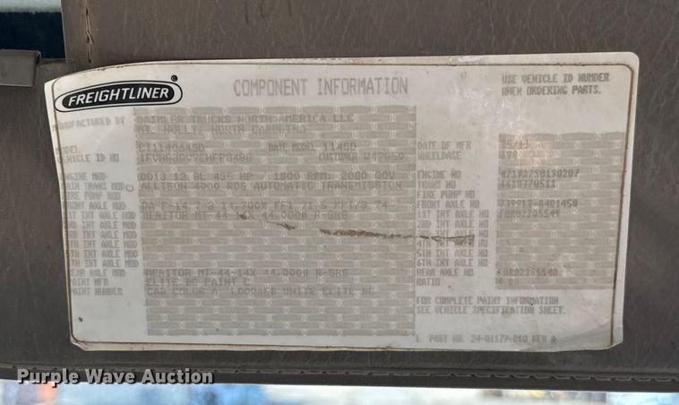 image for item EU5491 2014 Freightliner 114SD dump truck