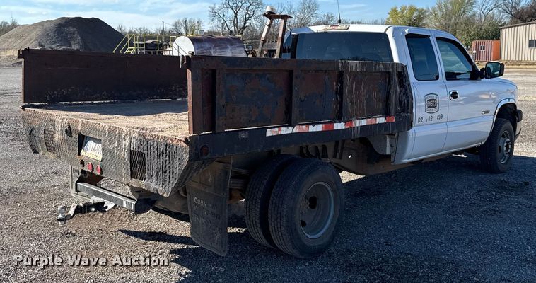 image for item EU5492 2004 Chevrolet Silverado 3500 Ext. Cab dump flatbed pickup truck