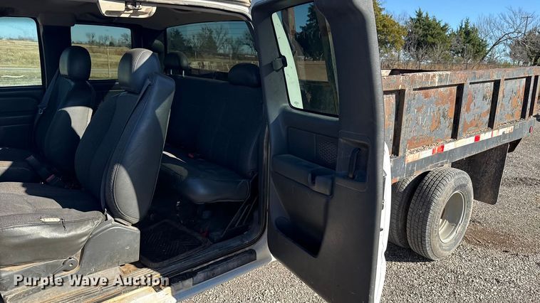 image for item EU5492 2004 Chevrolet Silverado 3500 Ext. Cab dump flatbed pickup truck