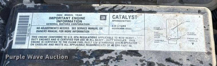 image for item EU5492 2004 Chevrolet Silverado 3500 Ext. Cab dump flatbed pickup truck