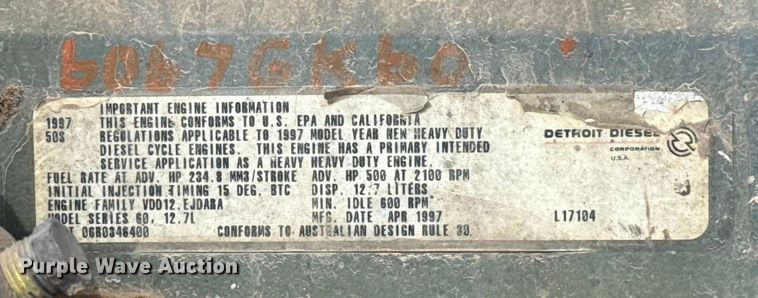 image for item EU5494 2000 Freightliner FLD120 dump truck